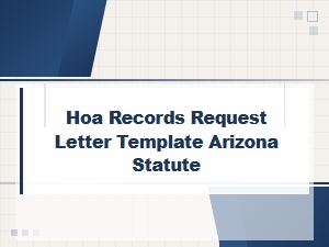 Hoa Records Request Letter Template – Arizona Statute
