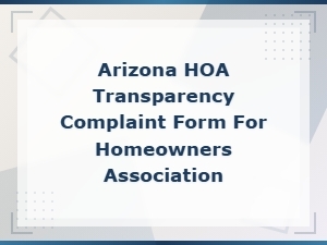 Arizona Hoa Board Meeting Access Complaint Form