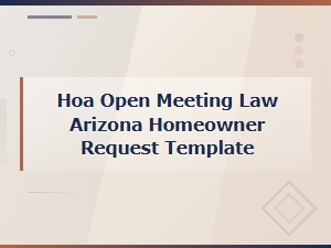 Arizona Hoa Open Meeting Law Request Template for Homeowners