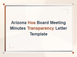 Arizona Hoa Meeting Minutes Transparency Request