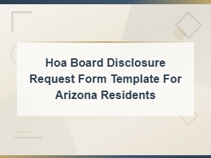 Arizona Hoa Board Disclosure Request Form Template