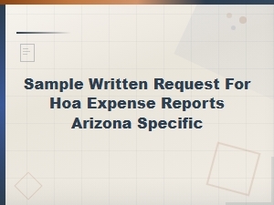 Arizona Hoa Expense Report Request Template